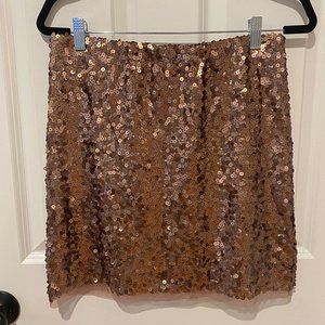 LC Lauren Conrad Copper Sequin Mini Skirt‎ - Size Small